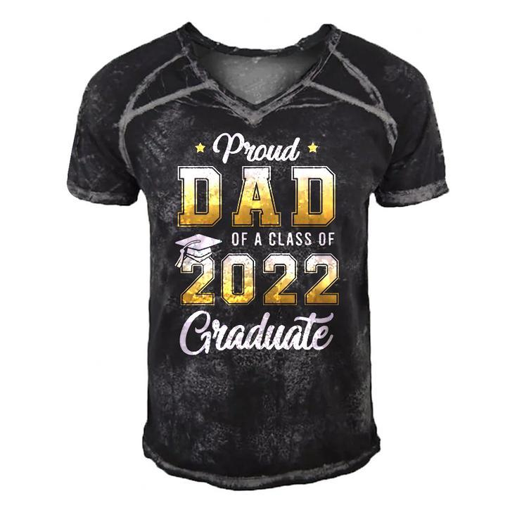 Mens Proud Dad Of A Class Of 2022 Graduate School Men's Short Sleeve V-neck 3D Print Retro Tshirt