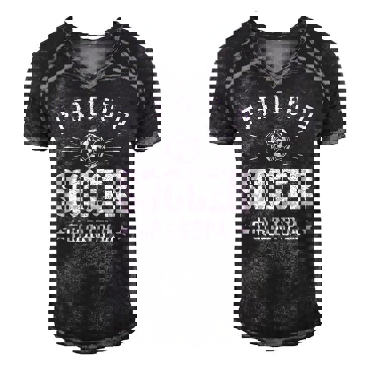 Mens Proud Soccer Grandpa Gift Men's Short Sleeve V-neck 3D Print Retro Tshirt