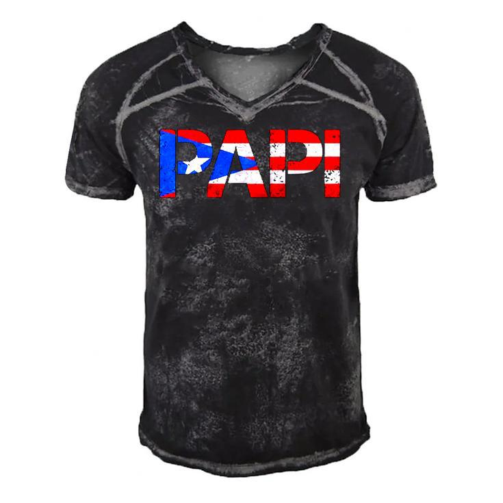 Mens Puerto Rico Flag Fathers Day Patriotic Puerto Rican Pride Raglan Baseball Tee Men's Short Sleeve V-neck 3D Print Retro Tshirt