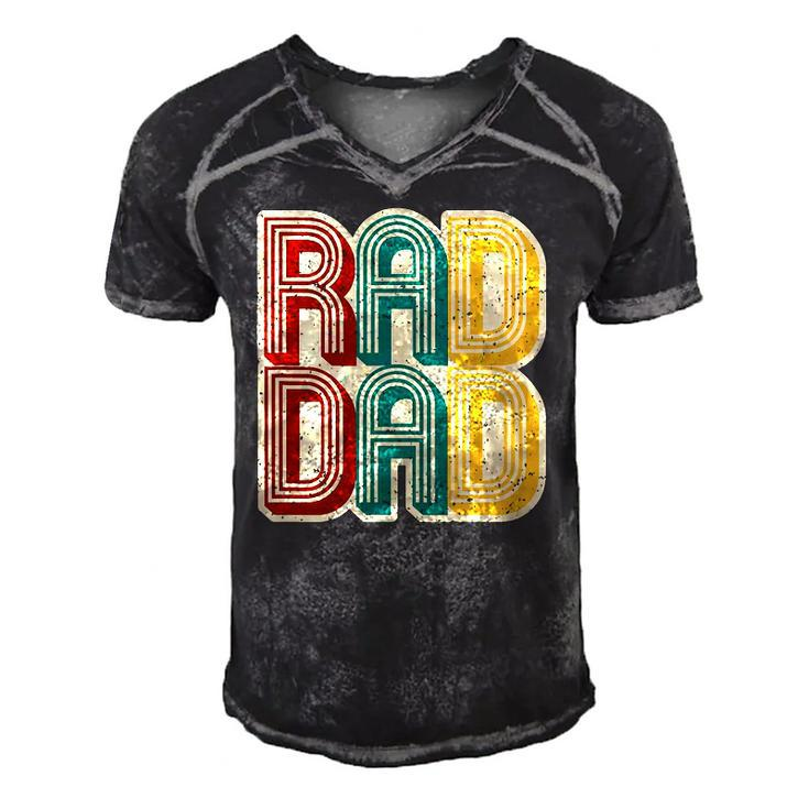 Mens Rad Dad  Vintage Retro Fathers Day Gift Men's Short Sleeve V-neck 3D Print Retro Tshirt