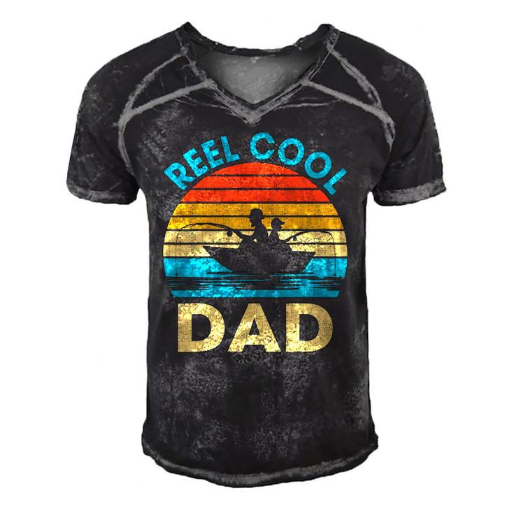 Mens Reel Cool Dad  Fathers Day Gift For Fishing Dad Grandpa Men's Short Sleeve V-neck 3D Print Retro Tshirt