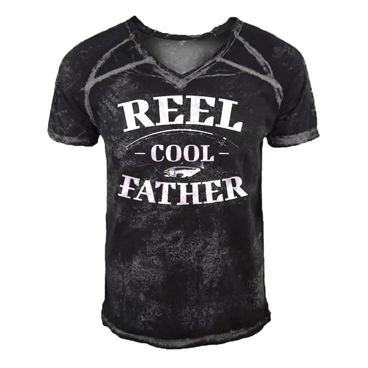 Mens Reel Cool Father Fishing Lover Gift Men's Short Sleeve V-neck 3D Print Retro Tshirt
