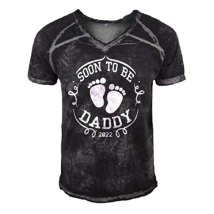 Mens Soon To Be Daddy 2022 Fathers Day First Time Dad Pregnancy Men's Short Sleeve V-neck 3D Print Retro Tshirt