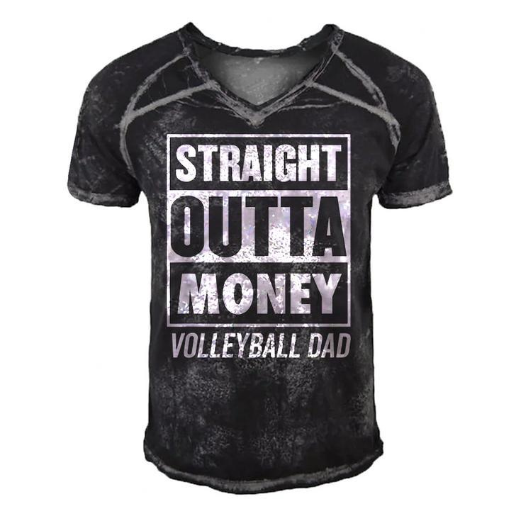 Mens Straight Outta Money Funny Volleyball Dad Men's Short Sleeve V-neck 3D Print Retro Tshirt