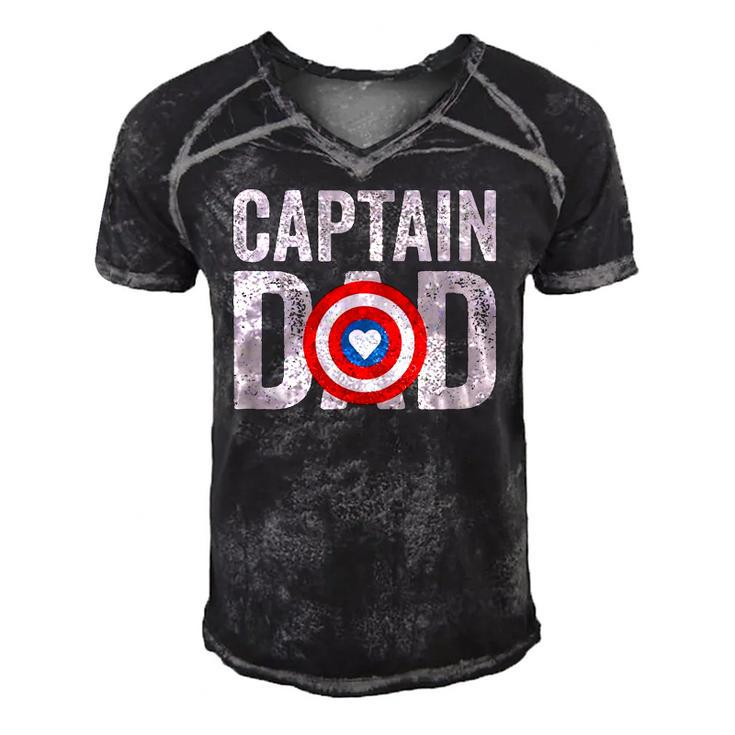 Mens Super Captain Dad Superhero Men's Short Sleeve V-neck 3D Print Retro Tshirt