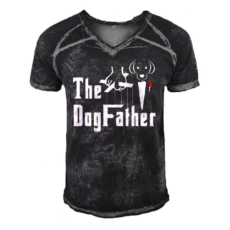 Mens The Dogfather Golden Retriever Men's Short Sleeve V-neck 3D Print Retro Tshirt