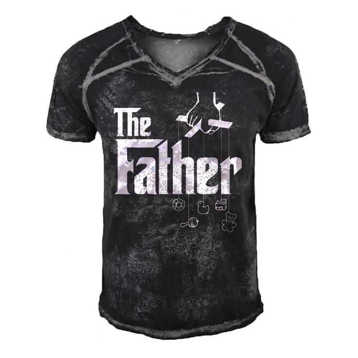 Mens The Father First Time Fathers Day New Dad Gift Men's Short Sleeve V-neck 3D Print Retro Tshirt