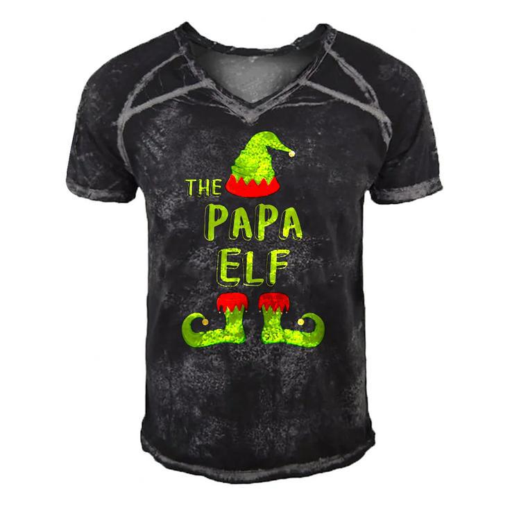 Mens The Papa Elf Matching Group Christmas Costume Men's Short Sleeve V-neck 3D Print Retro Tshirt