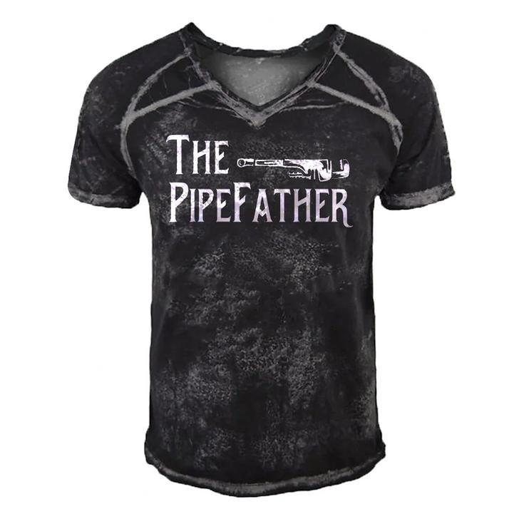 Mens The Pipe Father Plumbing Joke Costume Funny Plumber Men's Short Sleeve V-neck 3D Print Retro Tshirt
