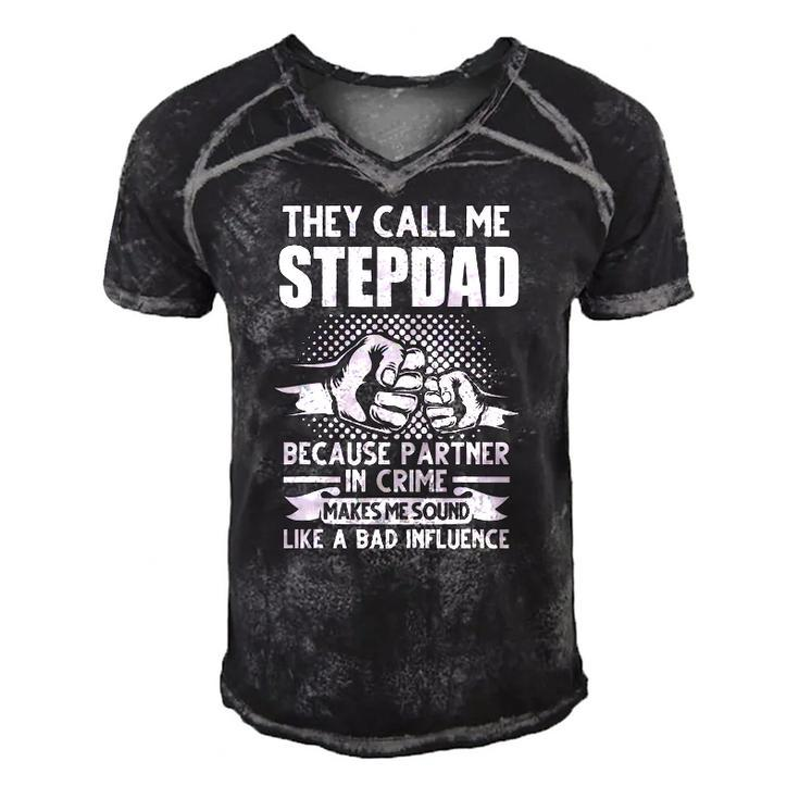 Mens They Call Me Stepdad Stepfather Fathers Day Men's Short Sleeve V-neck 3D Print Retro Tshirt