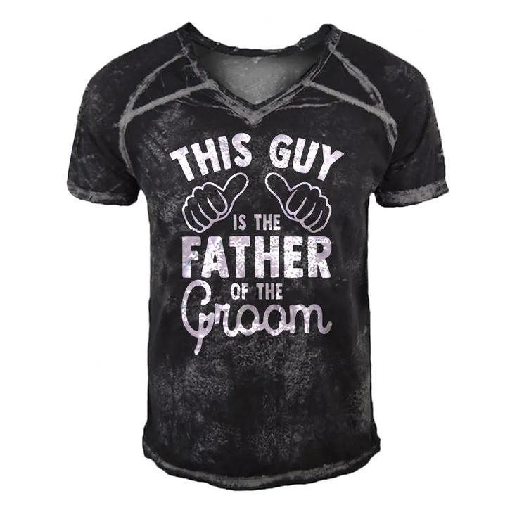 Mens This Is The Father Of The Groom Wedding Marriage Groom Dad Men's Short Sleeve V-neck 3D Print Retro Tshirt