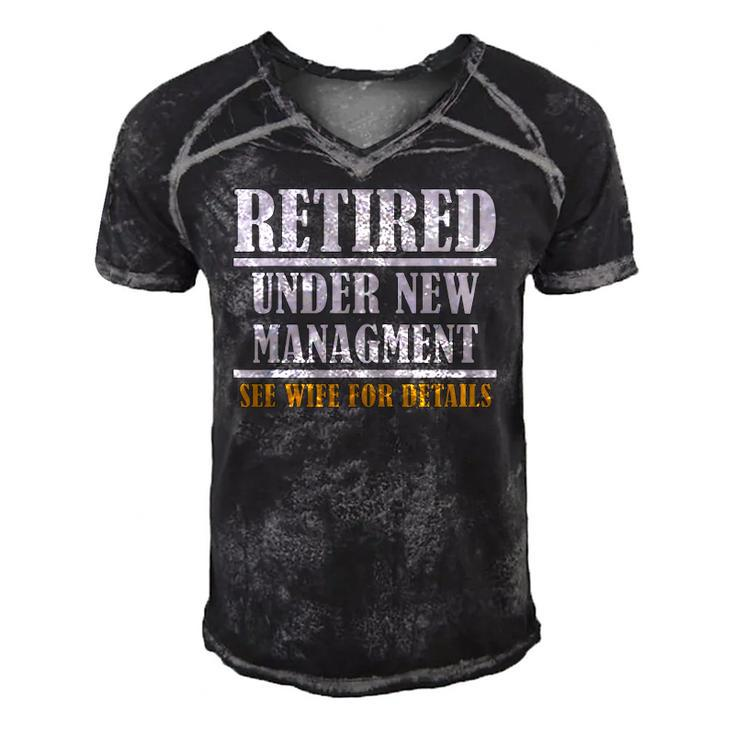 Mens Under New Managment Funny Retirement 2022 Gift Mens Men's Short Sleeve V-neck 3D Print Retro Tshirt