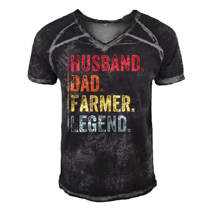 Mens Vintage Husband Dad Farmer Legend Gift For Fathers Day Men's Short Sleeve V-neck 3D Print Retro Tshirt