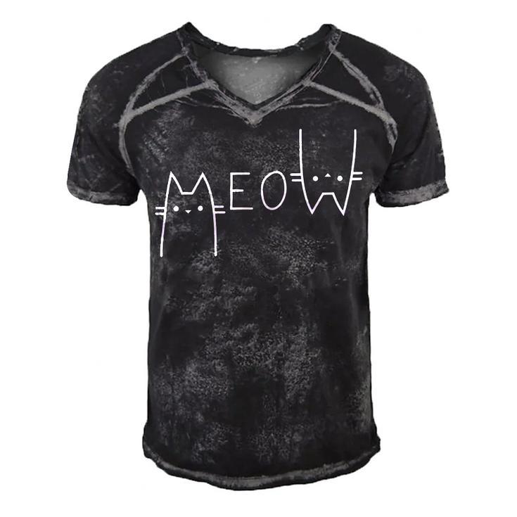 Meow Cat Shirt Meow Kitty Funny Cats Mom And Cat Dad   238 Trending Shirt Men's Short Sleeve V-neck 3D Print Retro Tshirt