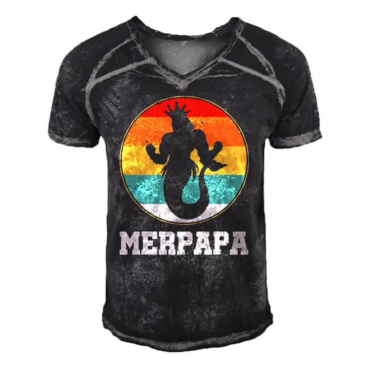 Merdpapa Security Merman Mermaid Daddy Fish Fathers Day Men's Short Sleeve V-neck 3D Print Retro Tshirt
