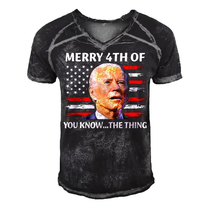 Merry 4Th Of You KnowThe Thing Happy 4Th Of July Memorial  Men's Short Sleeve V-neck 3D Print Retro Tshirt