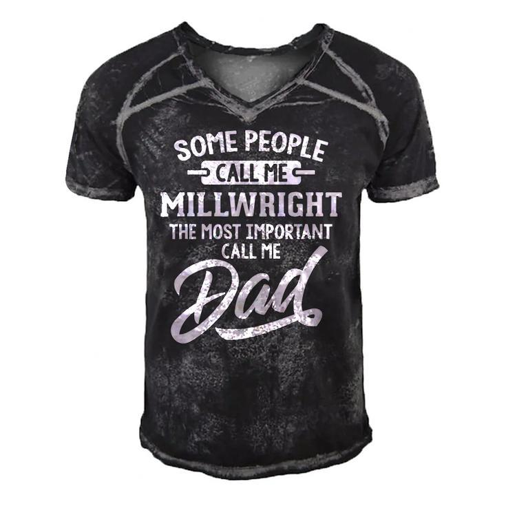 Millwright Dad Design Gift - Call Me Dad Men's Short Sleeve V-neck 3D Print Retro Tshirt