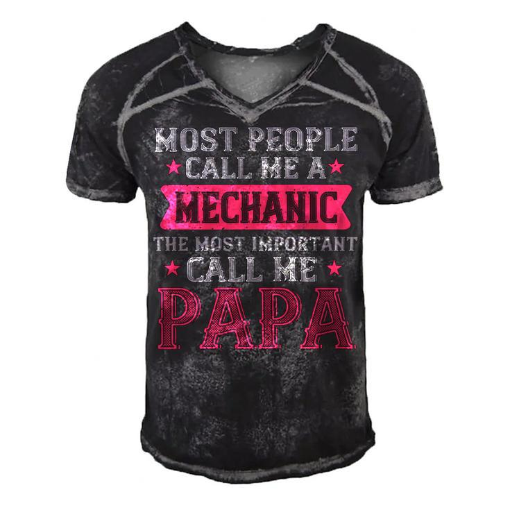 Most People Call Me Mecanic Papa T-Shirt Fathers Day Gift Men's Short Sleeve V-neck 3D Print Retro Tshirt