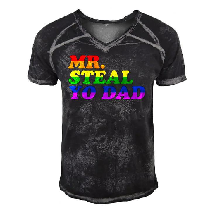 Mr Steal Yo Dad - Gay Pride Month Parade Steal Your Dad Men's Short Sleeve V-neck 3D Print Retro Tshirt