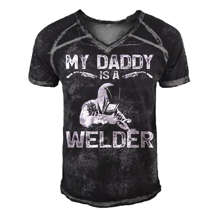 My Daddy Is A Welder Welding Girls Kids Boys  Men's Short Sleeve V-neck 3D Print Retro Tshirt