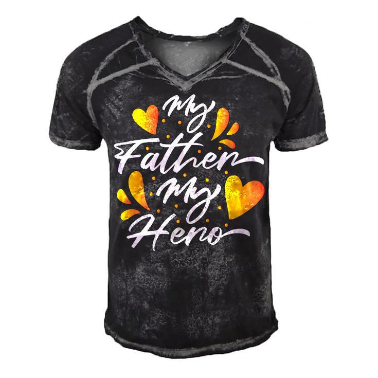 My Father My Hero Fathers Day 2022 Gift Idea Men's Short Sleeve V-neck 3D Print Retro Tshirt