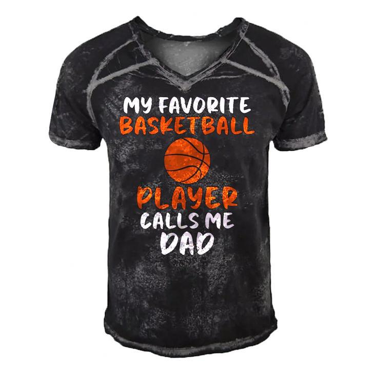 My Favorite Basketball Player Calls Me Dad Tee For Fat  Men's Short Sleeve V-neck 3D Print Retro Tshirt
