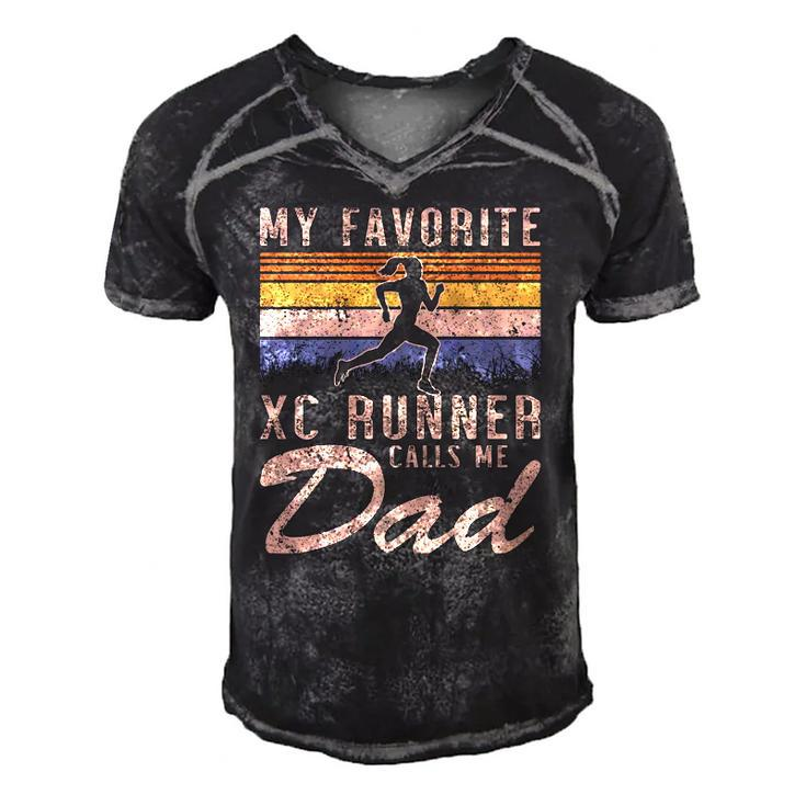 My Favorite Cross Country Runner Calls Me Dad - Running Girl Men's Short Sleeve V-neck 3D Print Retro Tshirt