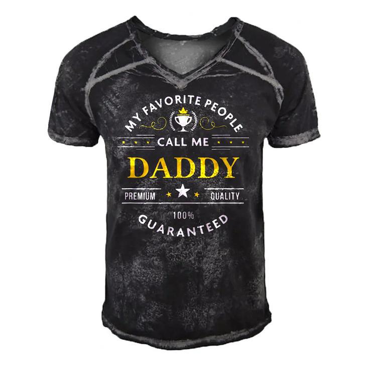 My Favorite People Call Me Daddy  Fathers Day Men's Short Sleeve V-neck 3D Print Retro Tshirt