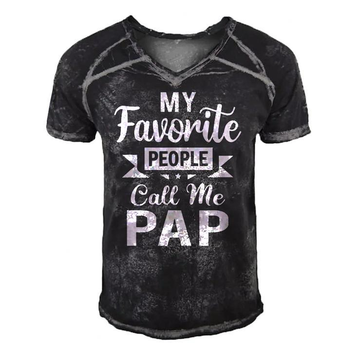 My Favorite People Call Me Pap Fathers Day Pap Men's Short Sleeve V-neck 3D Print Retro Tshirt