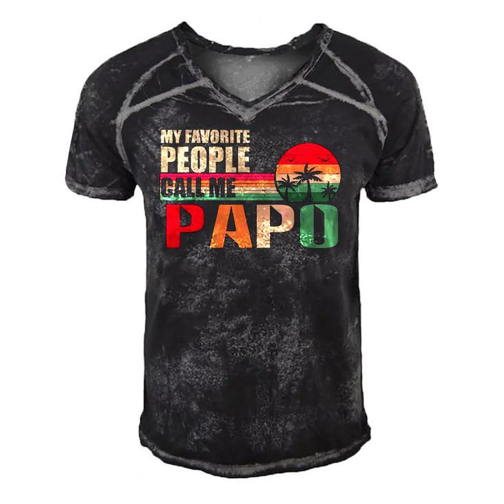 My Favorite People Call Me Papo Funny Fathers Day Men's Short Sleeve V-neck 3D Print Retro Tshirt