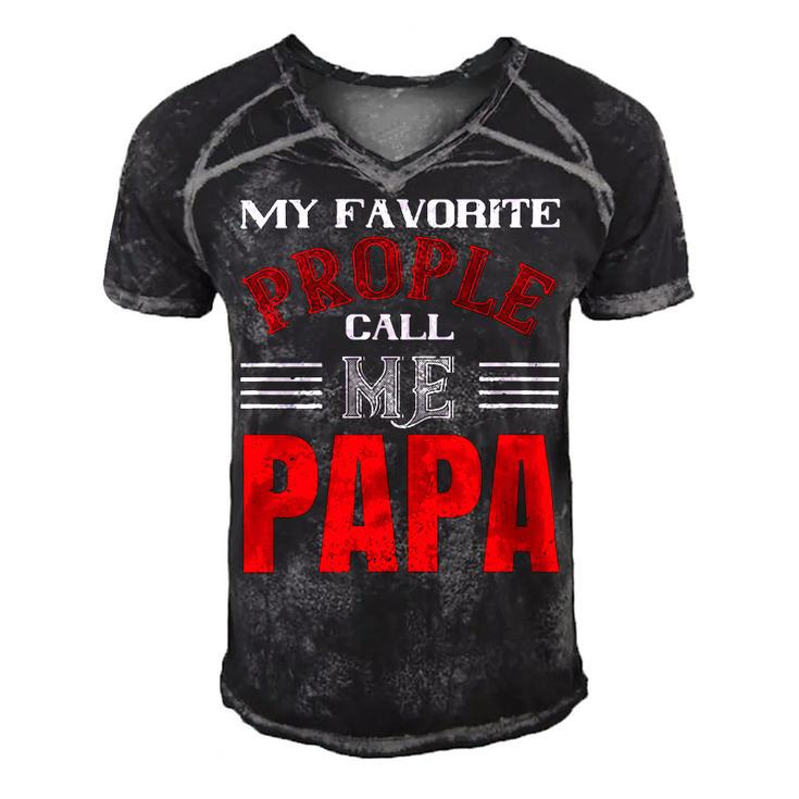 My Favorite Prople Call Me Papa Fathers Day Gift Men's Short Sleeve V-neck 3D Print Retro Tshirt