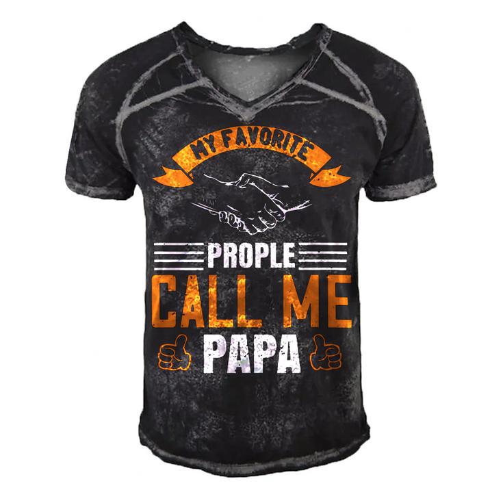 My Favorite Prople Call Me Papa Papa T-Shirt Fathers Day Gift Men's Short Sleeve V-neck 3D Print Retro Tshirt