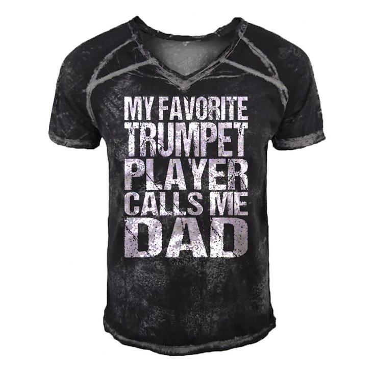 My Favorite Trumpet Calls Me Dad Marching Band Men's Short Sleeve V-neck 3D Print Retro Tshirt