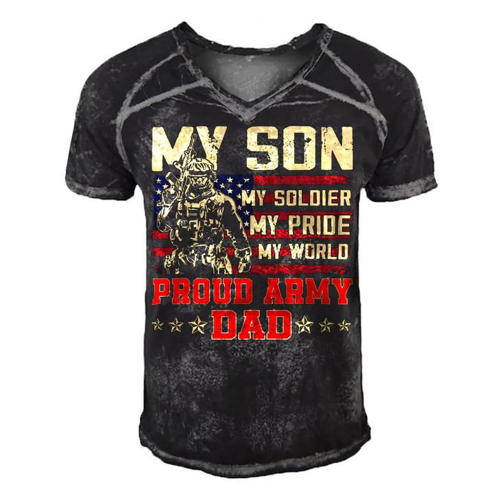 My Son Is Soldier Proud Military Dad 710 Shirt Men's Short Sleeve V-neck 3D Print Retro Tshirt