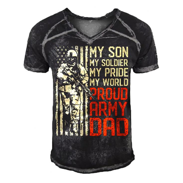 My Son Is Soldier Proud Military Dad 714 Shirt Men's Short Sleeve V-neck 3D Print Retro Tshirt