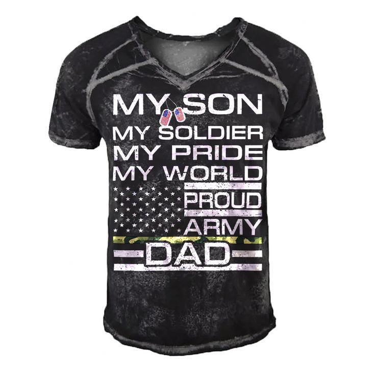 My Son My Soldier Hero Proud Army Dad 702 Shirt Men's Short Sleeve V-neck 3D Print Retro Tshirt