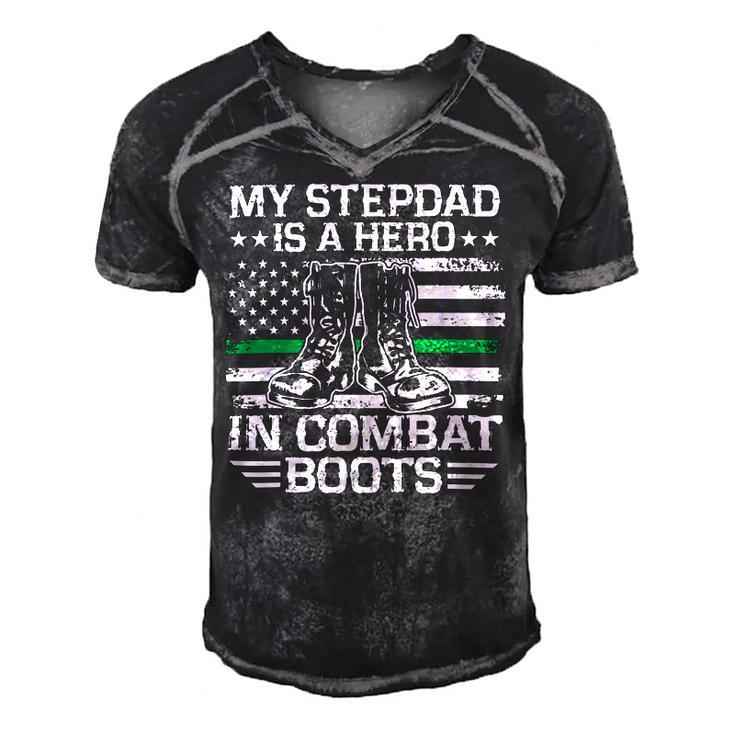 My Stepdad Is A Hero In Combat Boots 684 Shirt Men's Short Sleeve V-neck 3D Print Retro Tshirt