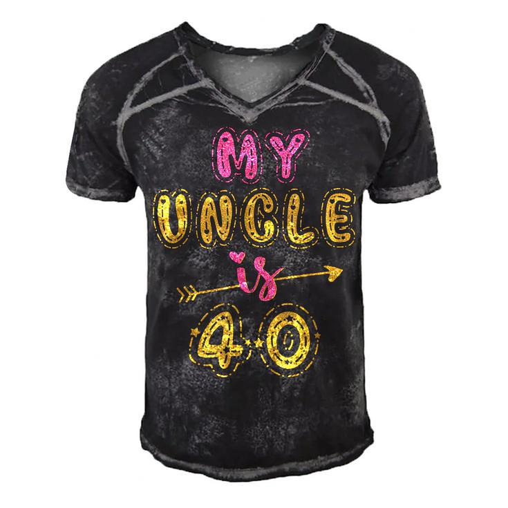 My Uncle Is 40 Years Old 40Th Birthday Party Idea For Him  Men's Short Sleeve V-neck 3D Print Retro Tshirt