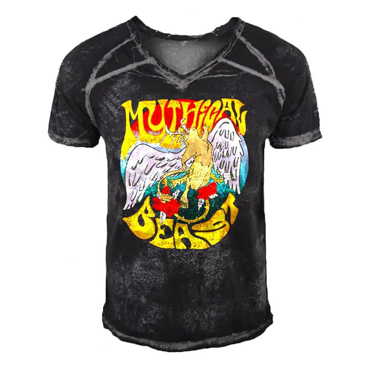 Mythical Beast Classic Rock Lover Men's Short Sleeve V-neck 3D Print Retro Tshirt