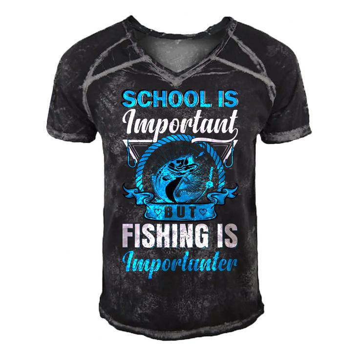 N Fishing Fisherman Kids Boys Men Bass Fishing  Men's Short Sleeve V-neck 3D Print Retro Tshirt