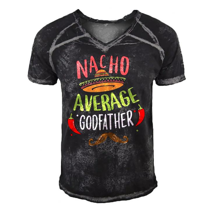 Nacho Average Godfather Mexican Mustache Cinco De Mayo Men's Short Sleeve V-neck 3D Print Retro Tshirt