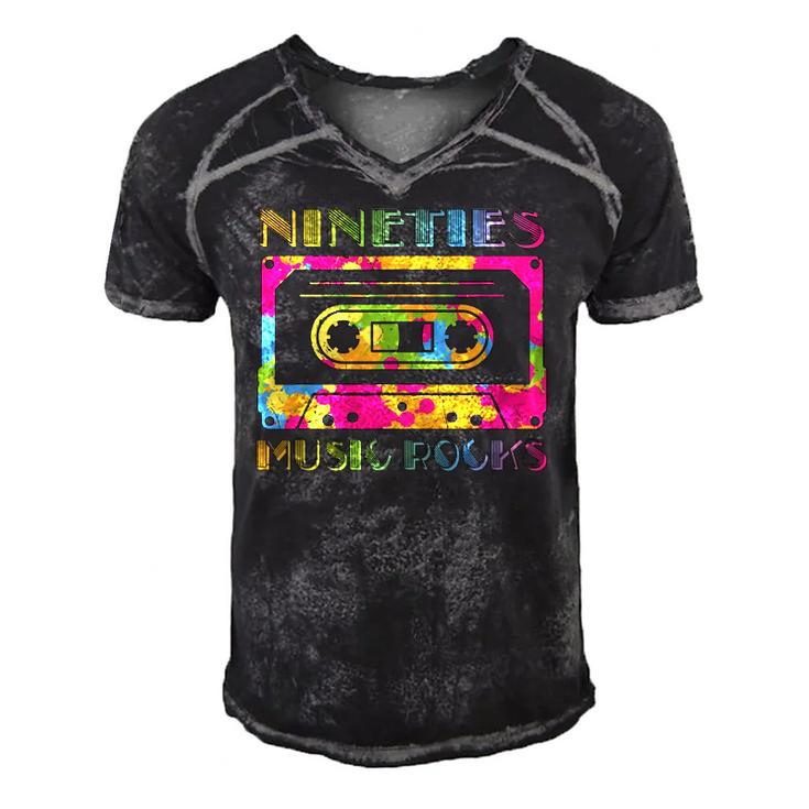 Nineties Cassette Music Rocks- 90S Men's Short Sleeve V-neck 3D Print Retro Tshirt
