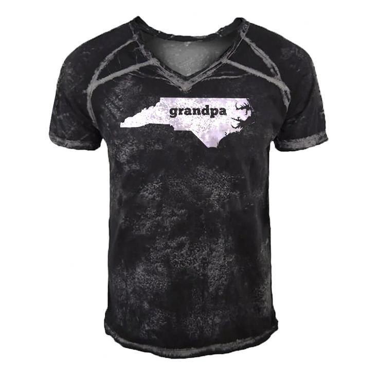North Carolina Grandpa Nc Map Grandpa Gift Men's Short Sleeve V-neck 3D Print Retro Tshirt