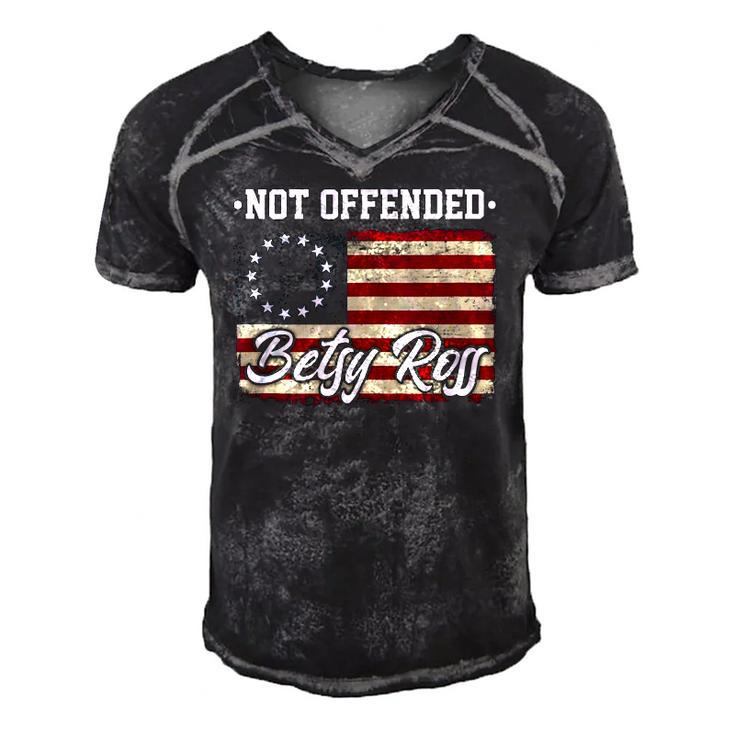 Not Offended Betsy Ross Flag Retro Vintage Patriotic Gift  Men's Short Sleeve V-neck 3D Print Retro Tshirt