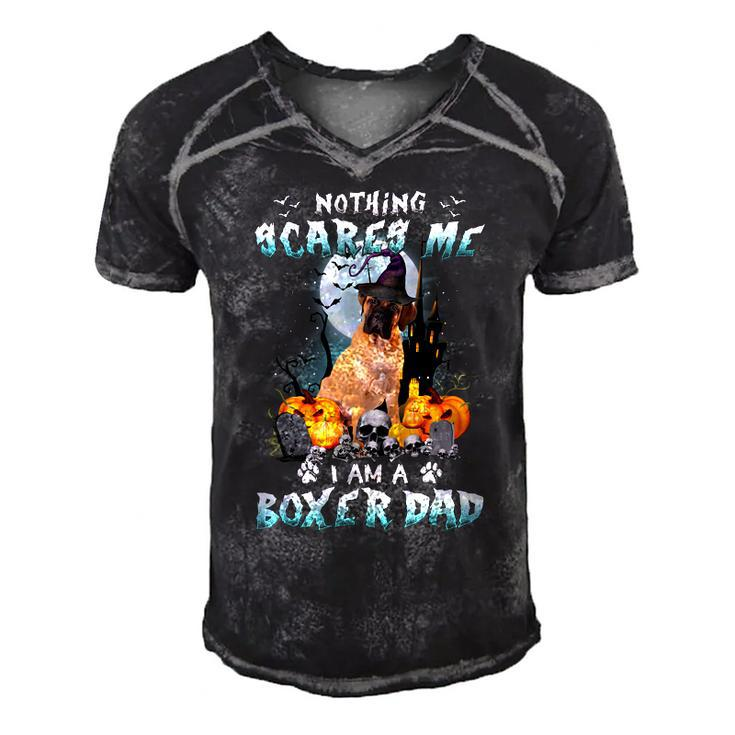 Nothing Scares Me Im A Boxer Dad Halloween Costume Dog  Men's Short Sleeve V-neck 3D Print Retro Tshirt