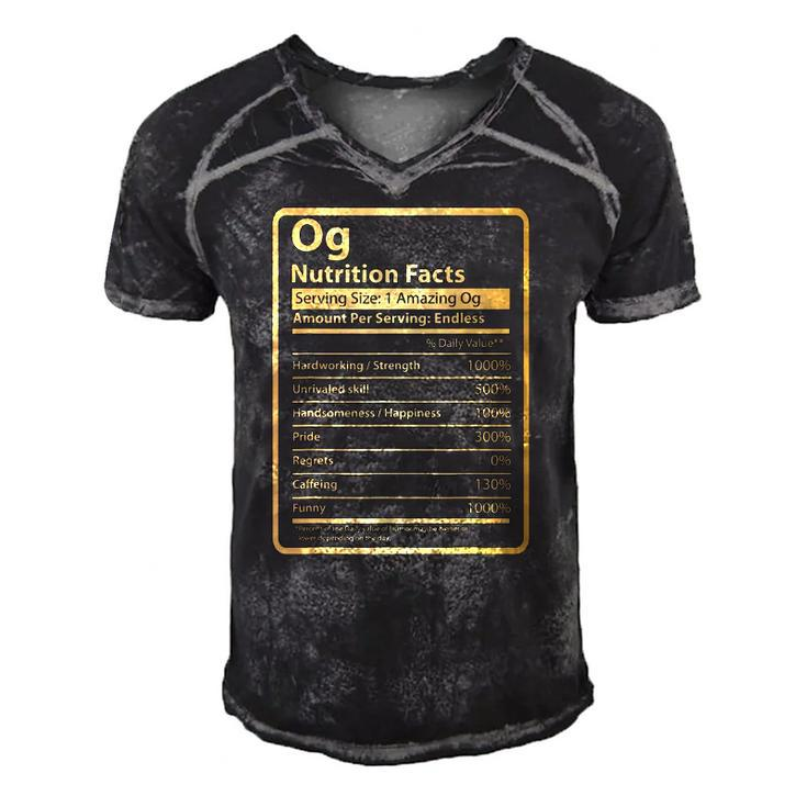 Og Nutrition Facts Fathers Day Gift For Og Men's Short Sleeve V-neck 3D Print Retro Tshirt