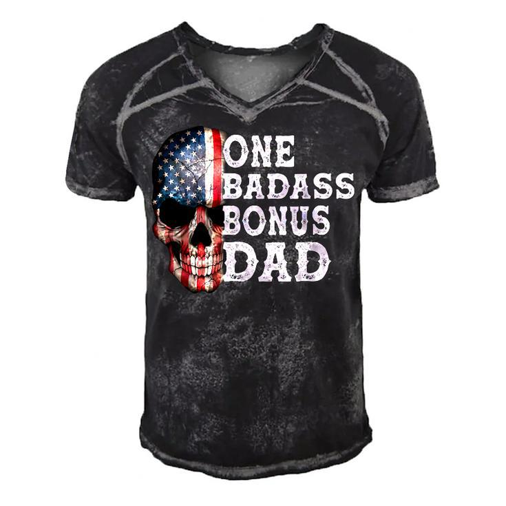 One Badass Bonus Dad Birthday Fathers Day Gift  Men's Short Sleeve V-neck 3D Print Retro Tshirt