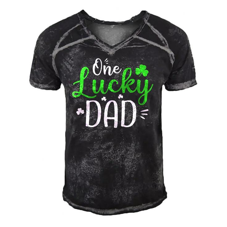 One Lucky Dad  St Patricks Day Funny Daddy Gifts Men's Short Sleeve V-neck 3D Print Retro Tshirt