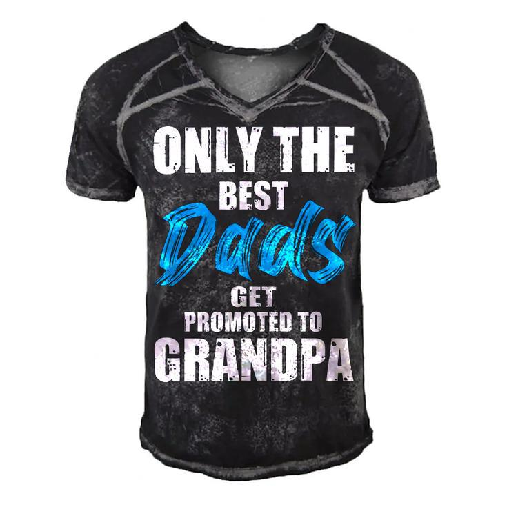 Only The Best Dad Get Promoted To Grandpa Fathers Day T Shirts Men's Short Sleeve V-neck 3D Print Retro Tshirt