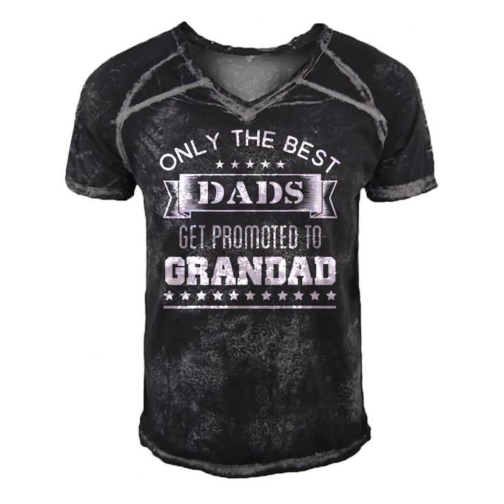 Only The Best Dads Get Promoted To Grandad Grandpas Gift Men's Short Sleeve V-neck 3D Print Retro Tshirt